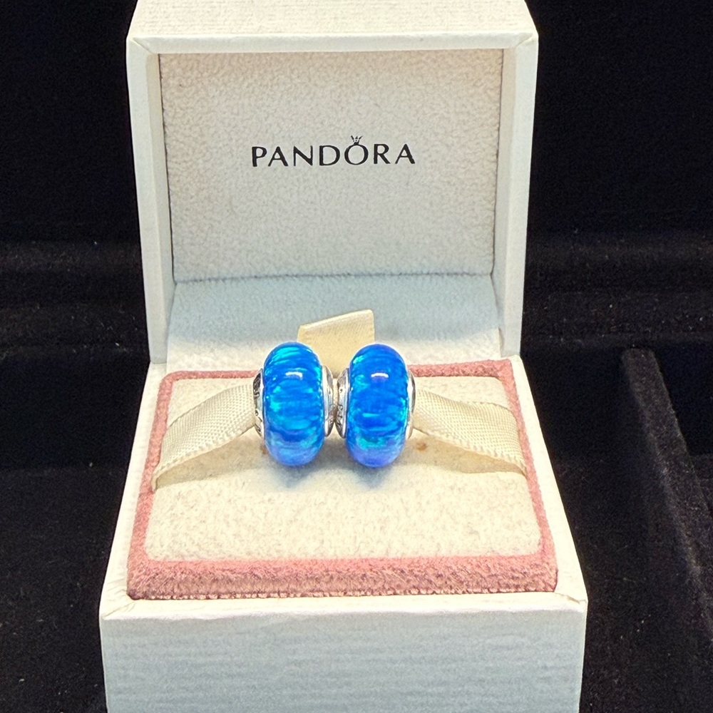 2 Pandora Opalescent Ocean Deep Blue Charm